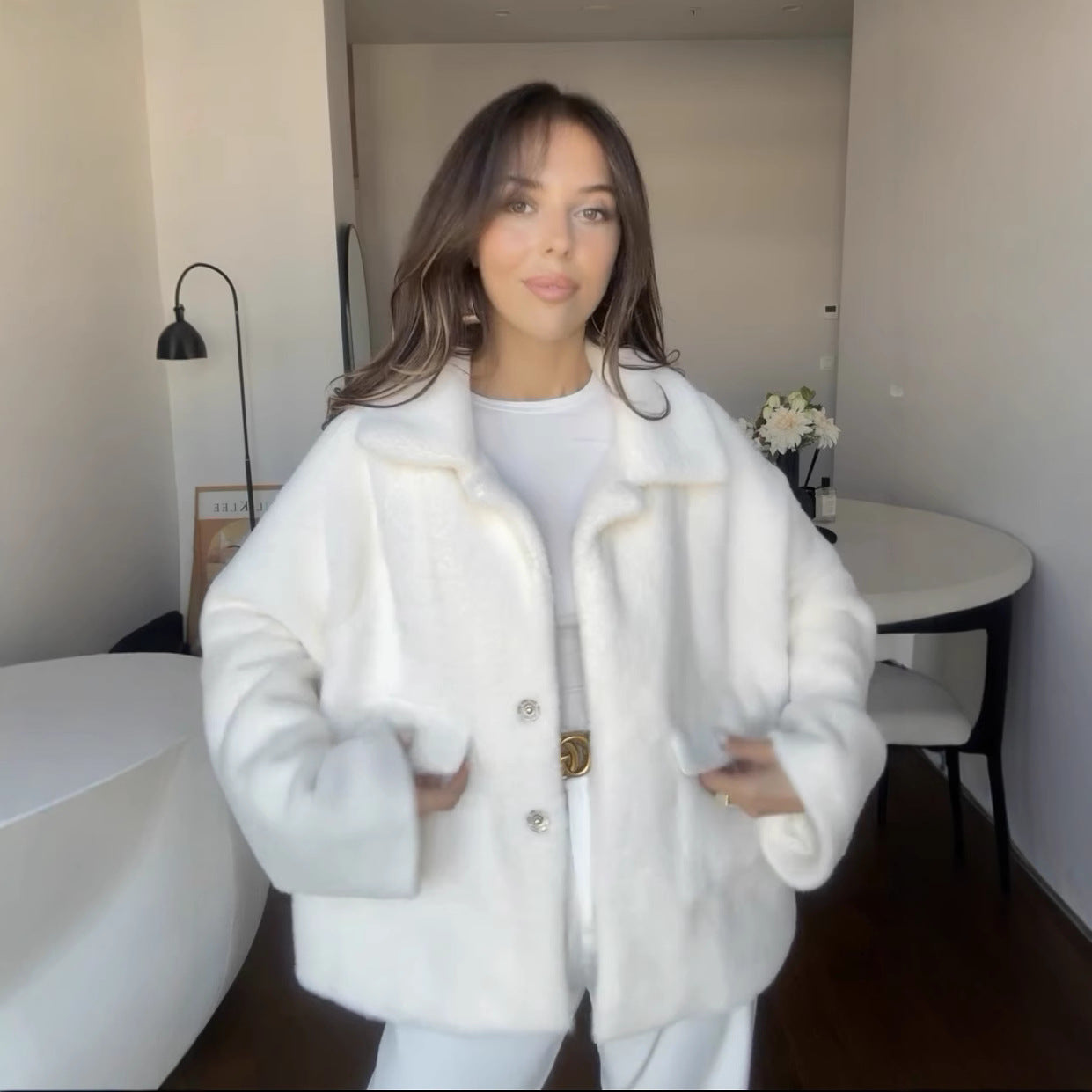 Fashion Loose Furry Elegant High-grade Soft Coats