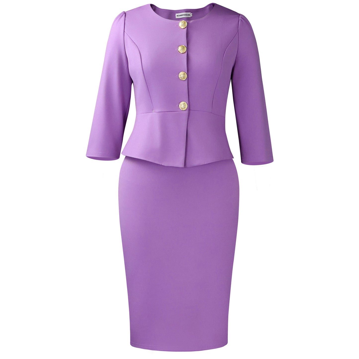 Women's Fashionable Elegant Round Neck Ruffled African Suits