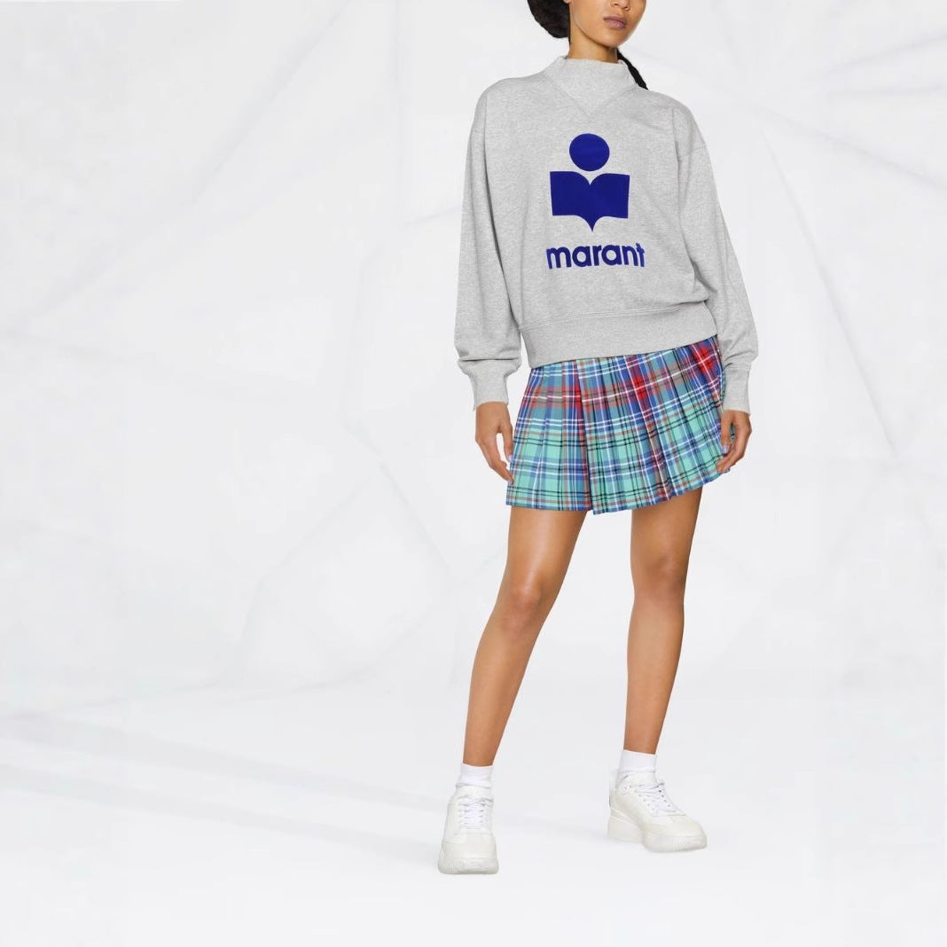 Women's Classic Flocked Printed Stand Collar Cotton Sweaters