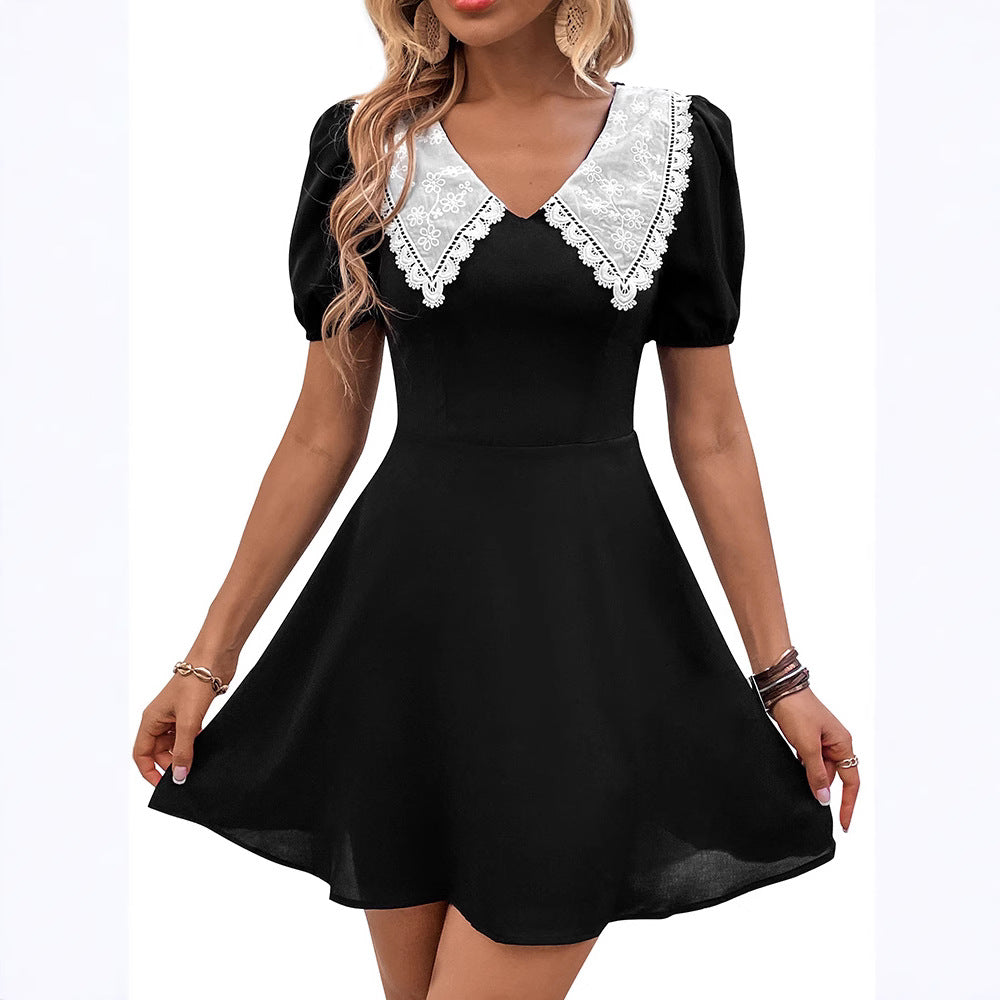 Sweet Spicy Doll Collar Puff Sleeve Dresses