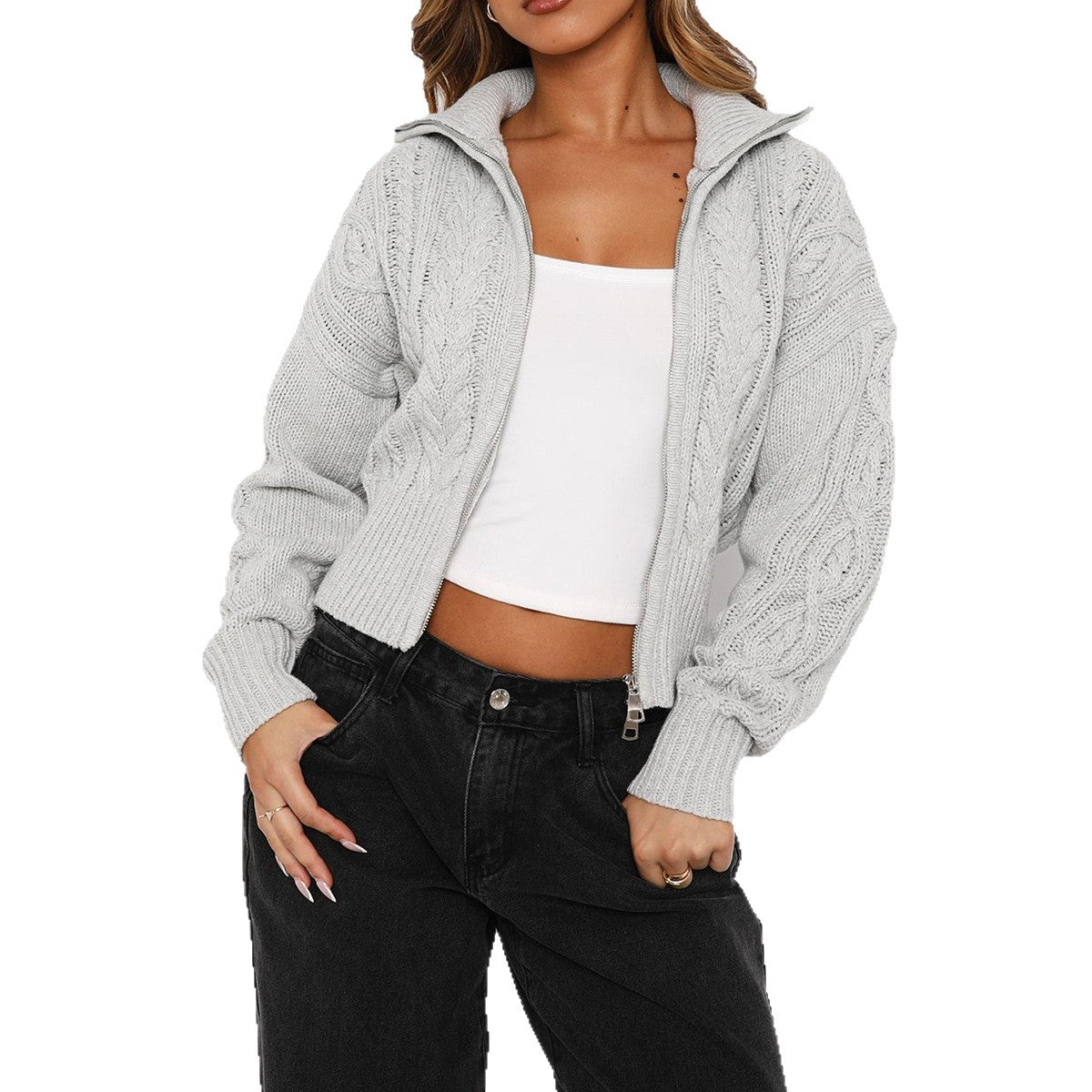 Women's High-grade Simple Fashion Long Sleeve Solid Knitwear