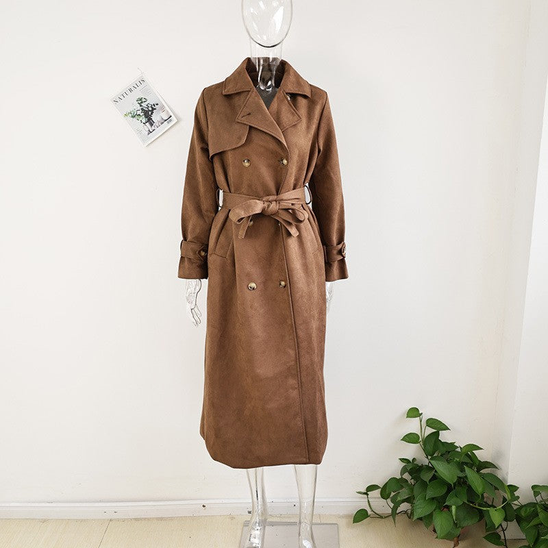 Women's Retro Overcoat Elegant Brown Lace Waist Coats