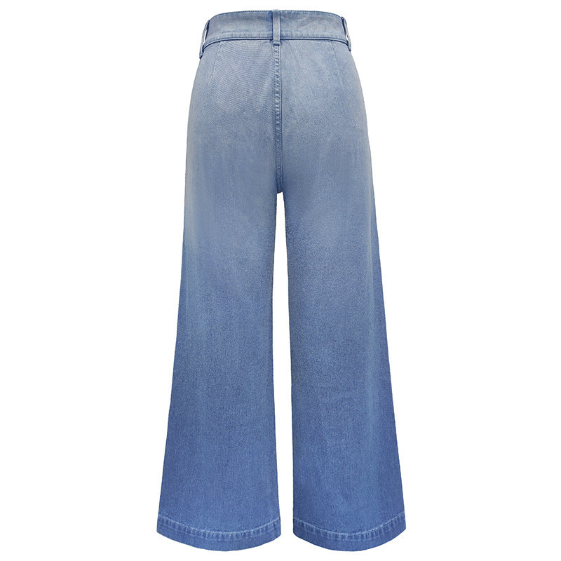 Women's Autumn Street Style Loose Trousers High Jeans