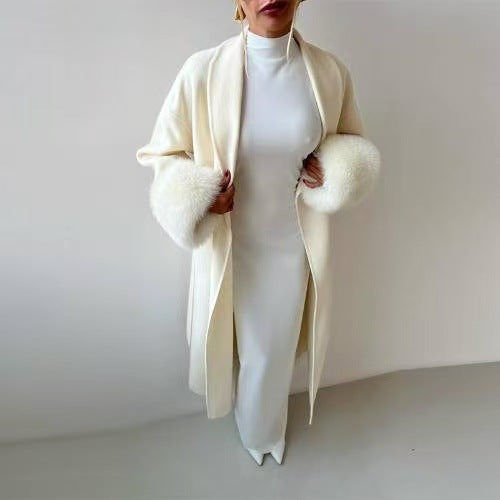 Women's Durable Trendy Beautiful Cuff Woolen Coats