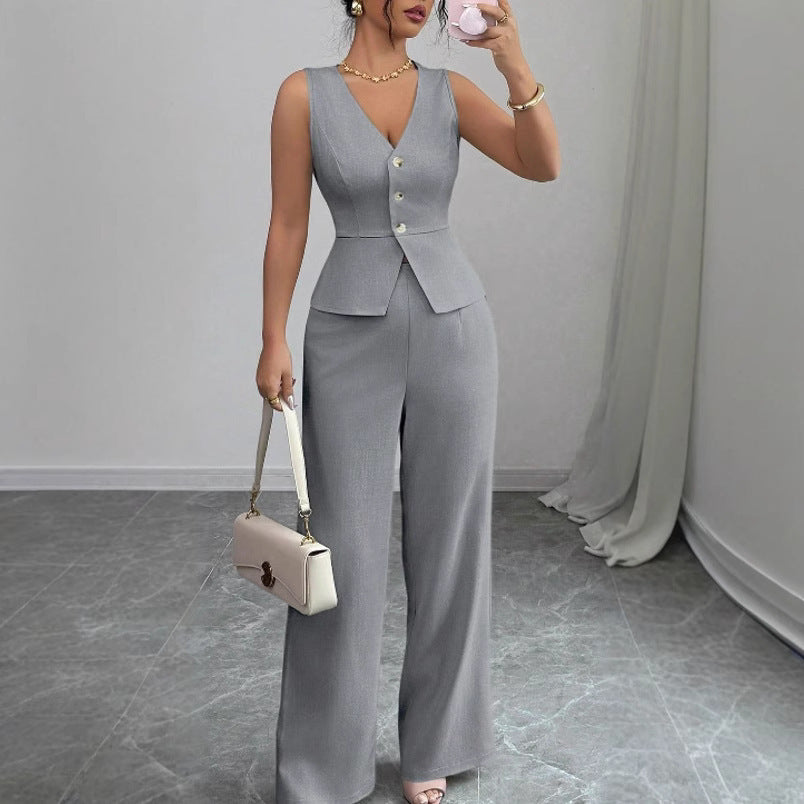 Women's Summer Solid Color Sleeveless Slim Fit High Vests