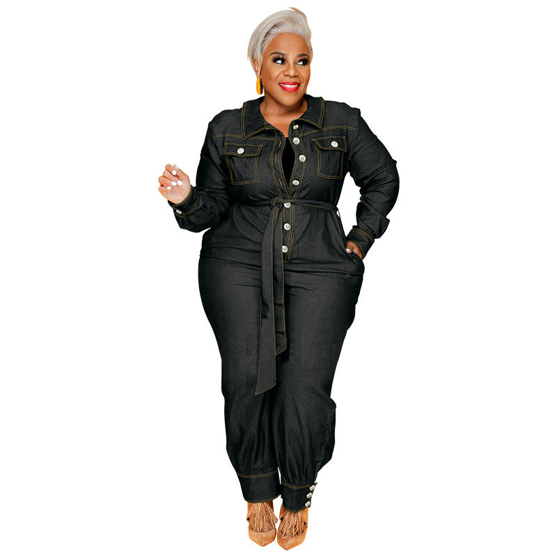 Women's Popular Trendy Slim Casual Denim Jumpsuits