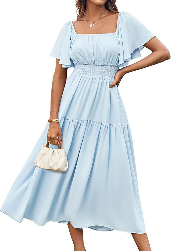 Women's Sleeve Square Collar Pleated Waist Casual Holiday Shorts