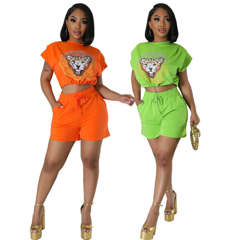 Women's Spring Temperament Leisure Sleeve Female African Shorts