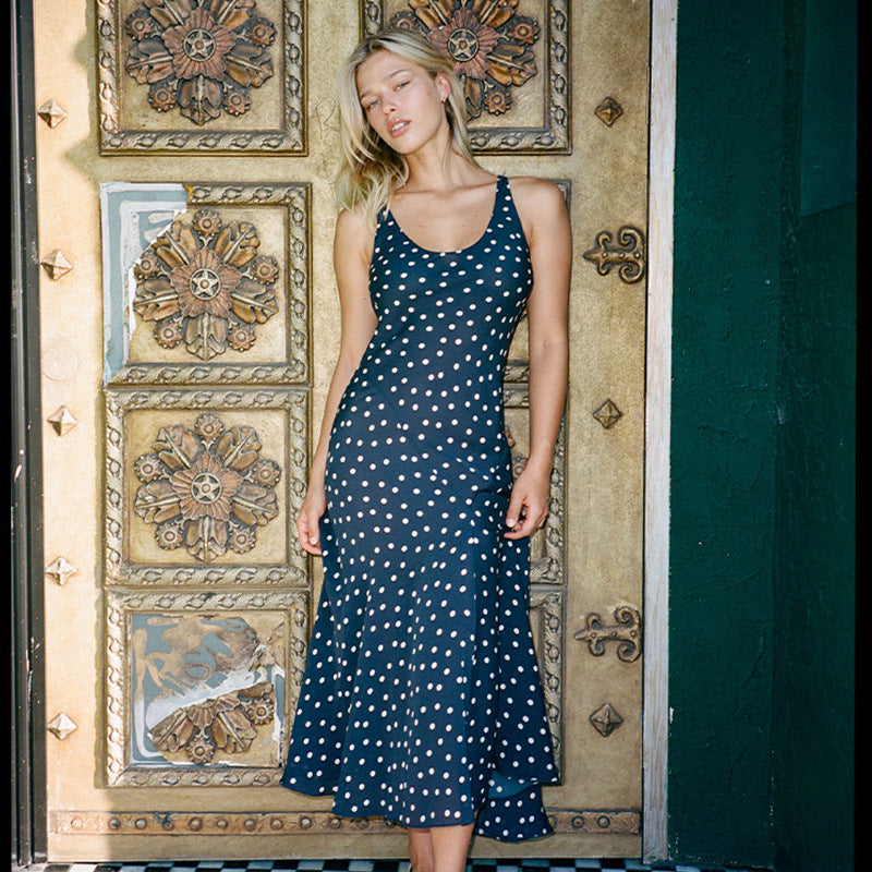 Nana Summer Polka Dot Sleeveless Slim Dresses