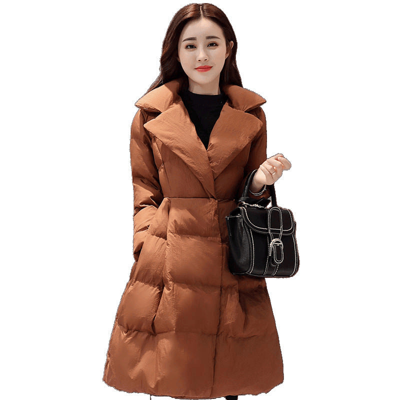 Women's Style Mid-length Fashion Tailored Collar Warm Jackets