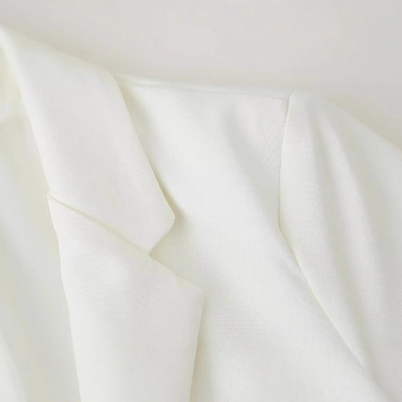 Women's Fashion Elegant White Lapel Casual Long Coats