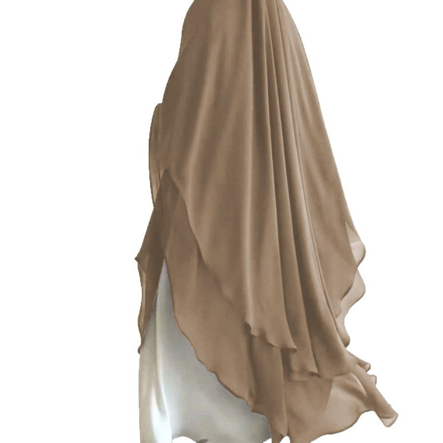 Color Front Rear Chiffon Lengthened Large Swing Scarf Dress