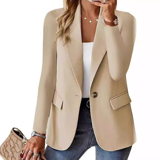 Autumn Long Sleeve Solid Color Multicolor Blazers