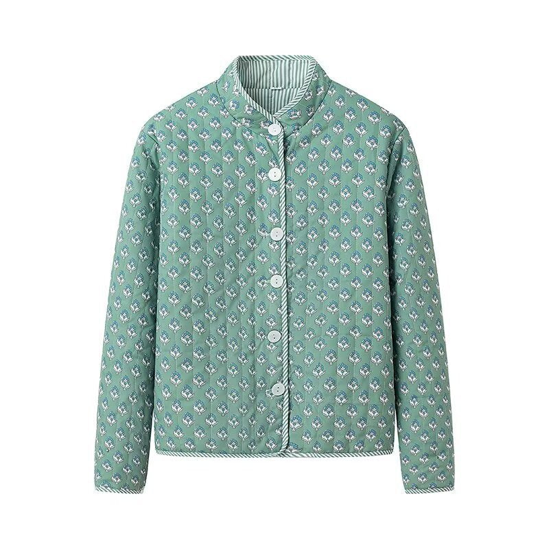 Women's Collar Street Fashion Two-sided Wear Pattern Jackets