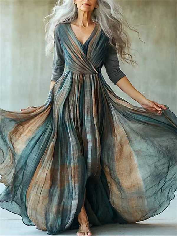 Long Sleeve Dress Bohemian Vacation Style Dresses