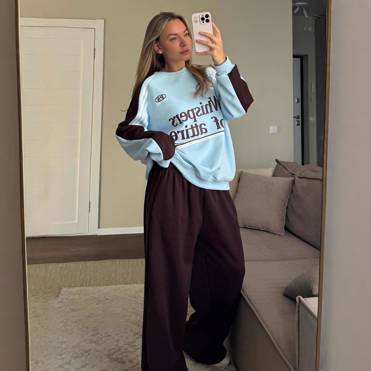 Women's Style Colorful Stand Collar Loose Comfort Trend Fashion Home Suits