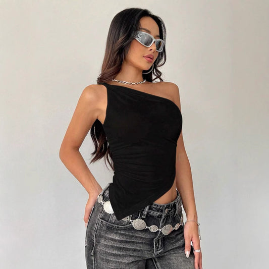 Women's American Sweet Spicy Irregular Hem Blouses