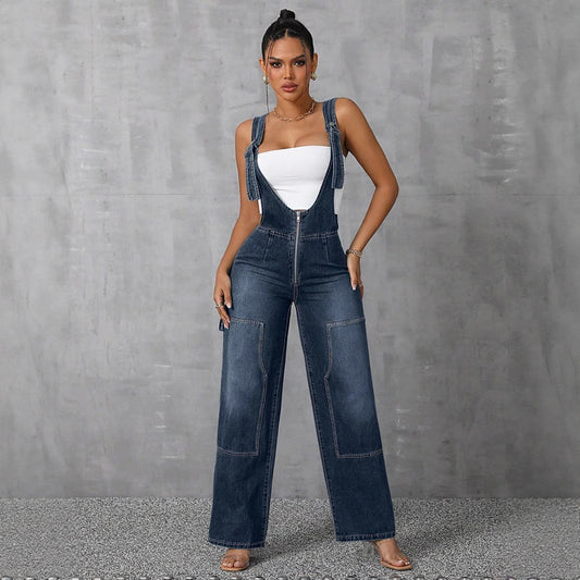Women's Personalized Hot Overalls Wide Leg Straight Jumpsuits