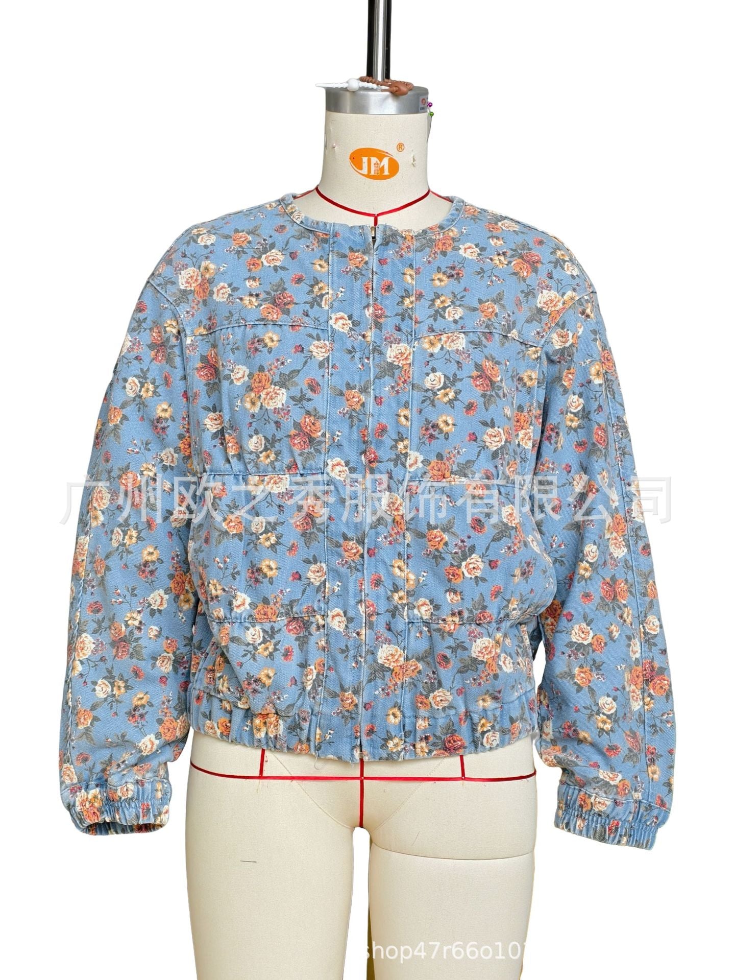 Women's Denim Loose Long Sleeve Vintage Floral Jackets