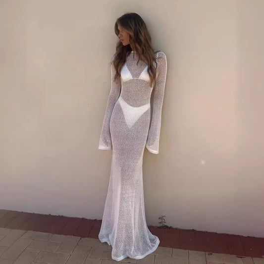 Women's Long Sleeve Backless Sexy Mopping Maxi Dresses