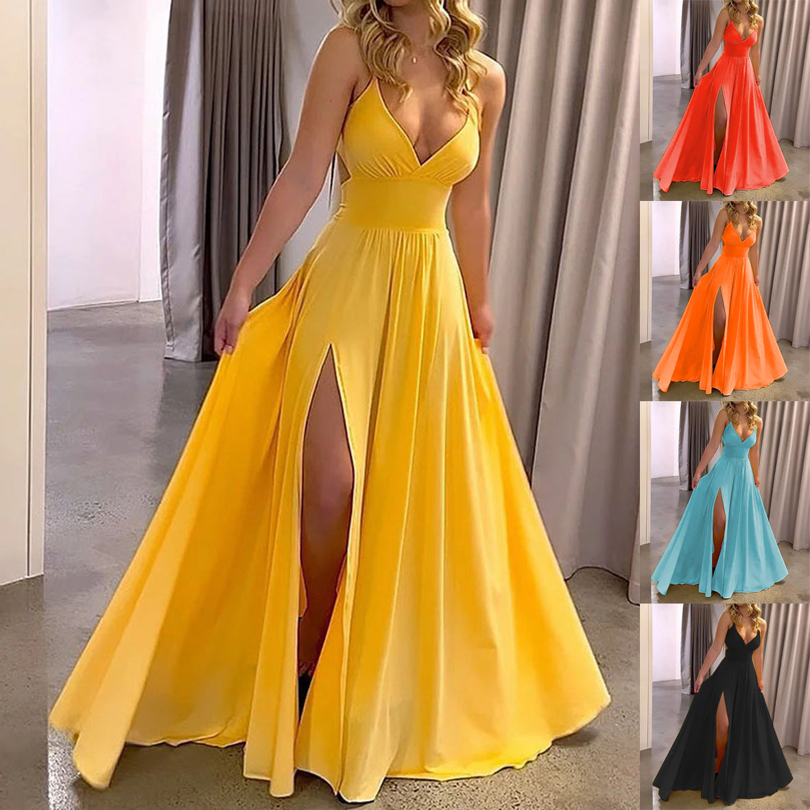Women's Wear Summer Brace Exposed Back Long Dress