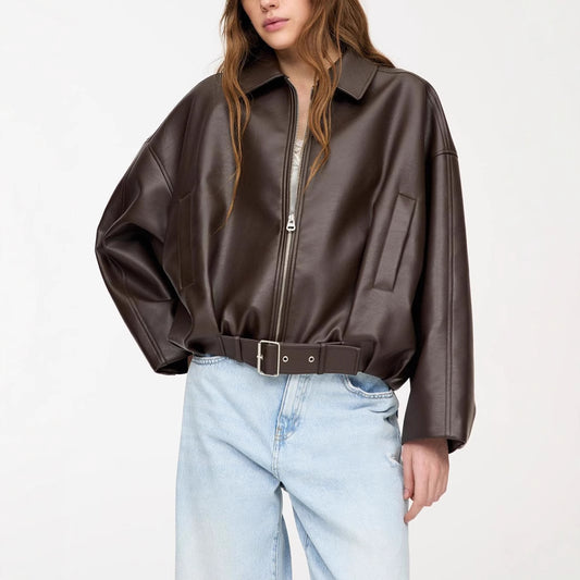 Women's American Retro Spring Bomber Casual Artificial Jackets