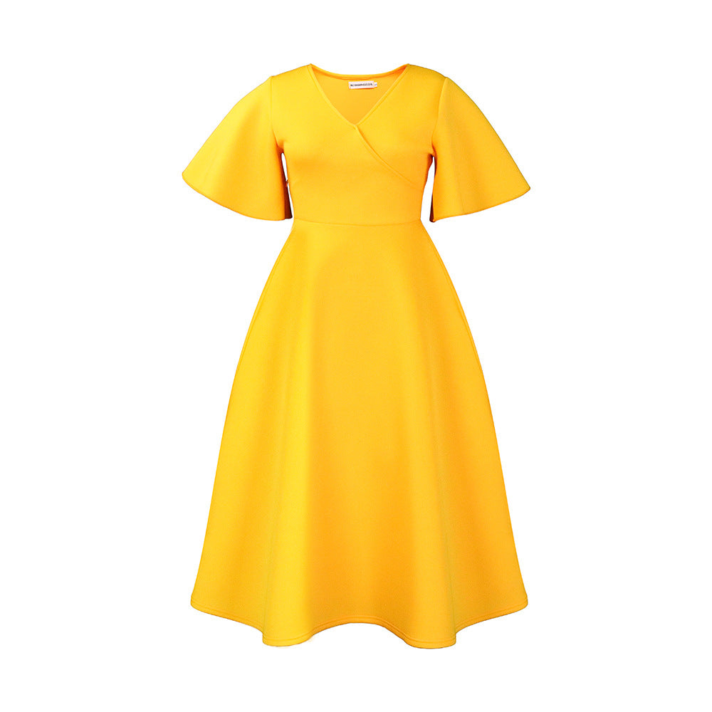 Women's Clothes Flared Sleeves Fashionable Elegant Large Dress