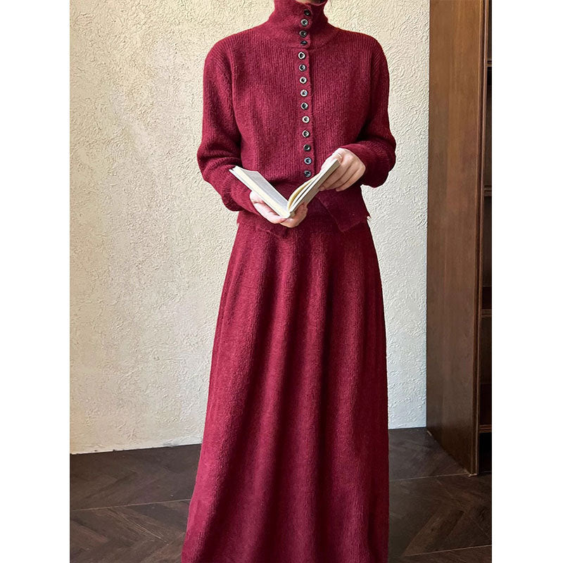 Women's Korean Casual Knitted Dress Fashionable Elegant Suits