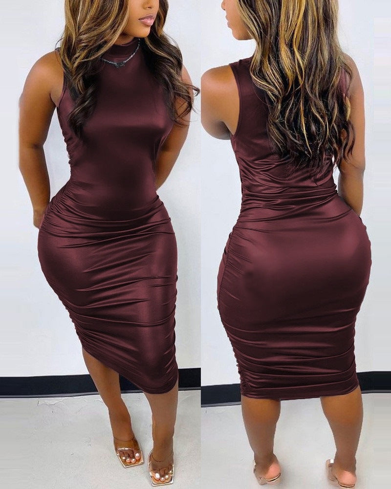Women's Sleeveless Printed Slim Pullover Round Neck Clothing