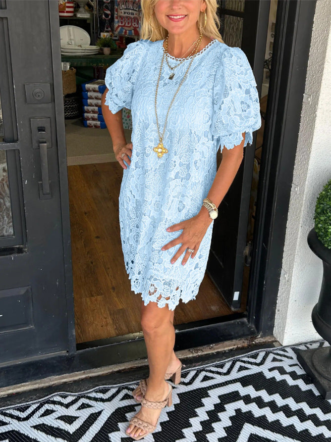 Women's Comfortable Summer Lace Sleeve Dress Shorts