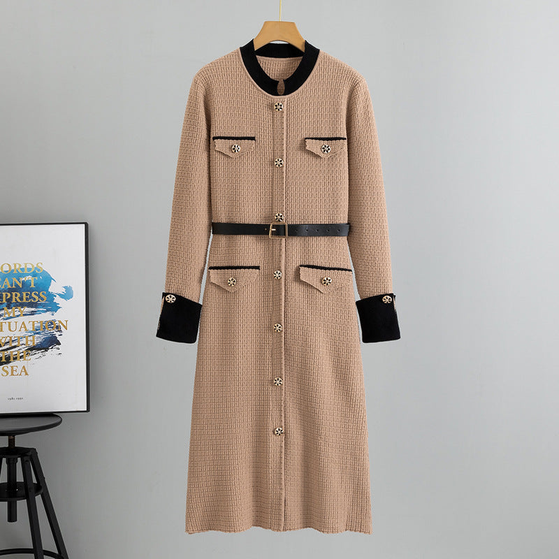 Women's Spring A- Line Bottoming Fashionable Elegant Knitted Dress