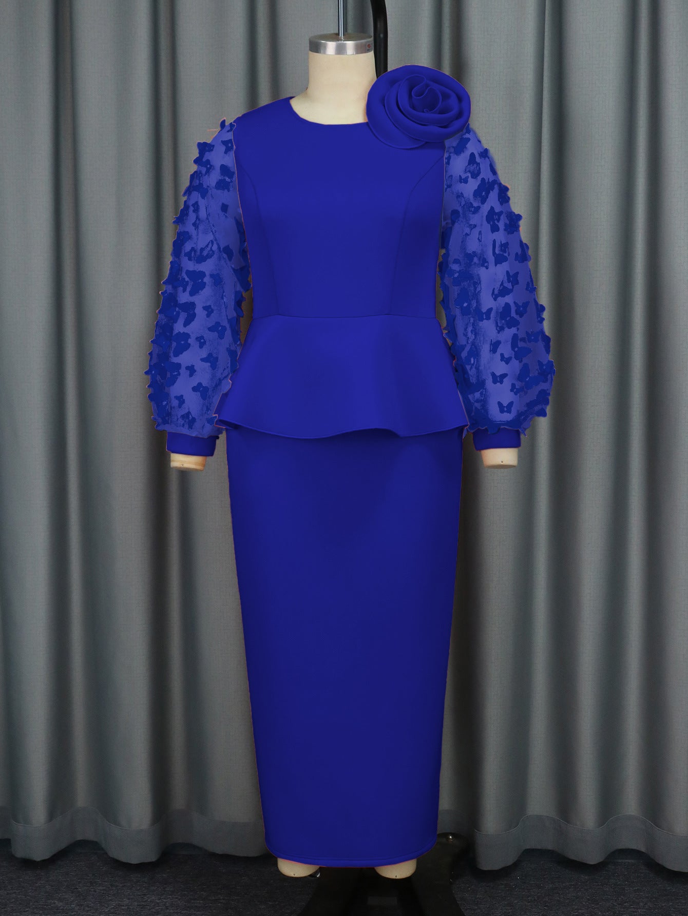 Fashion Lantern Sleeve Ruffled Dress Party Dresses