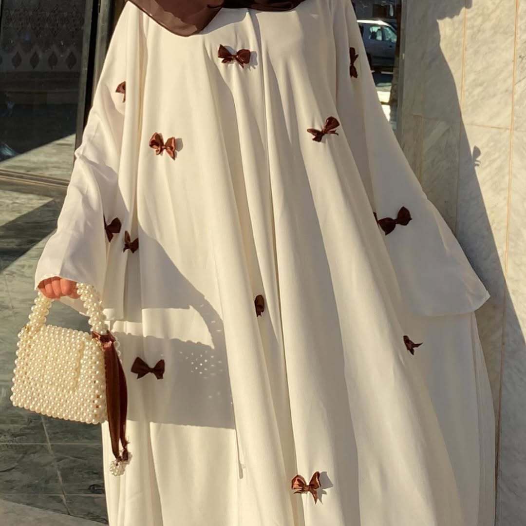 Women's Arab Loose Bell Sleeve Bow Robe Dresses