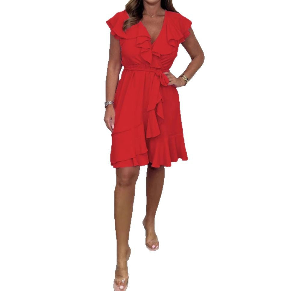 Women's Summer Ruffled Solid Color For Skirts