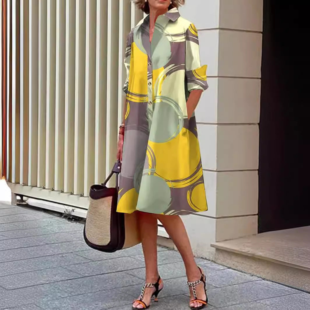 Cool Versatile Comfortable Women's Pocket Shirt Dress