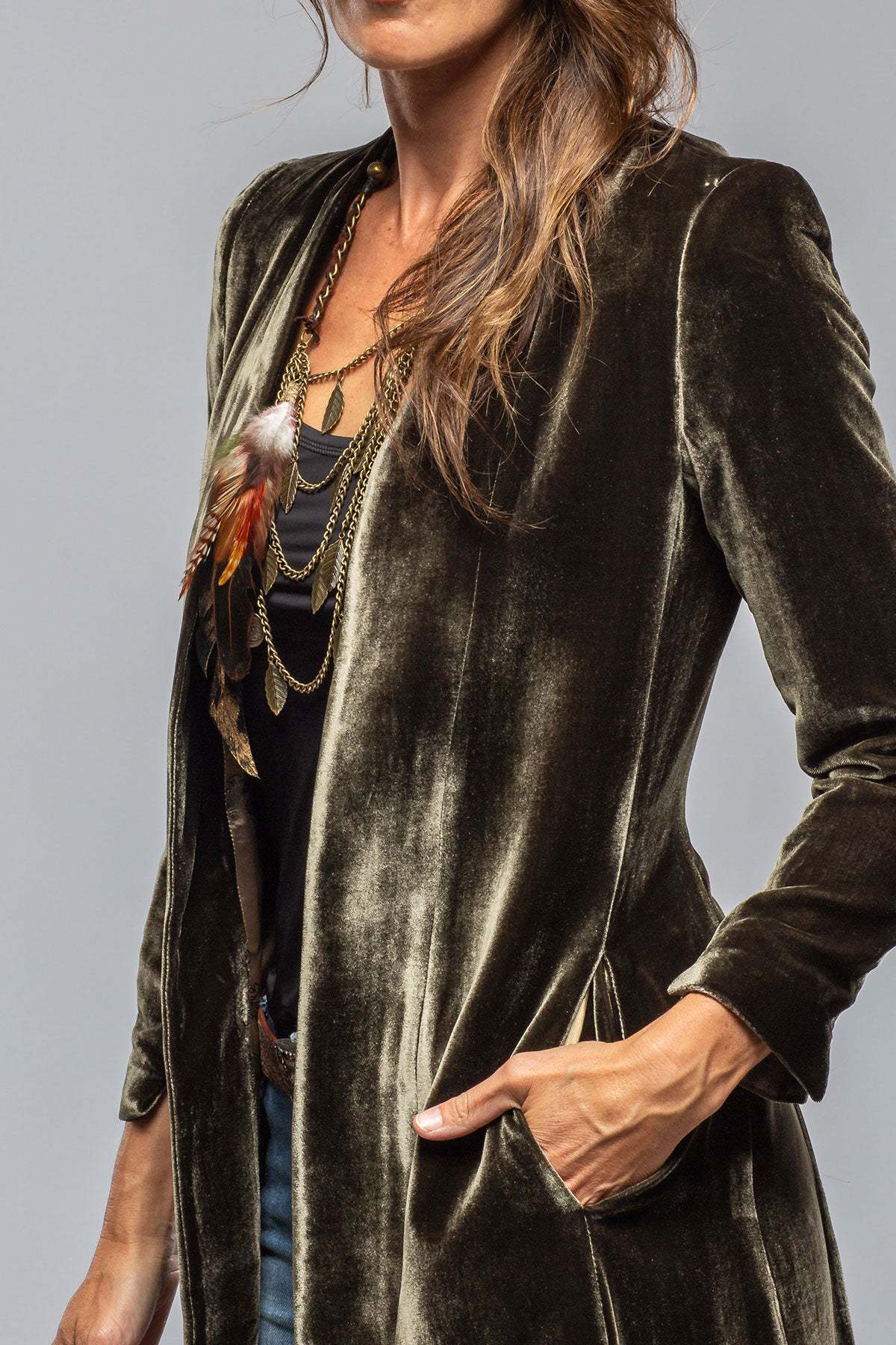 Women's Veet Long Solid Color Retro Split Trench Coats