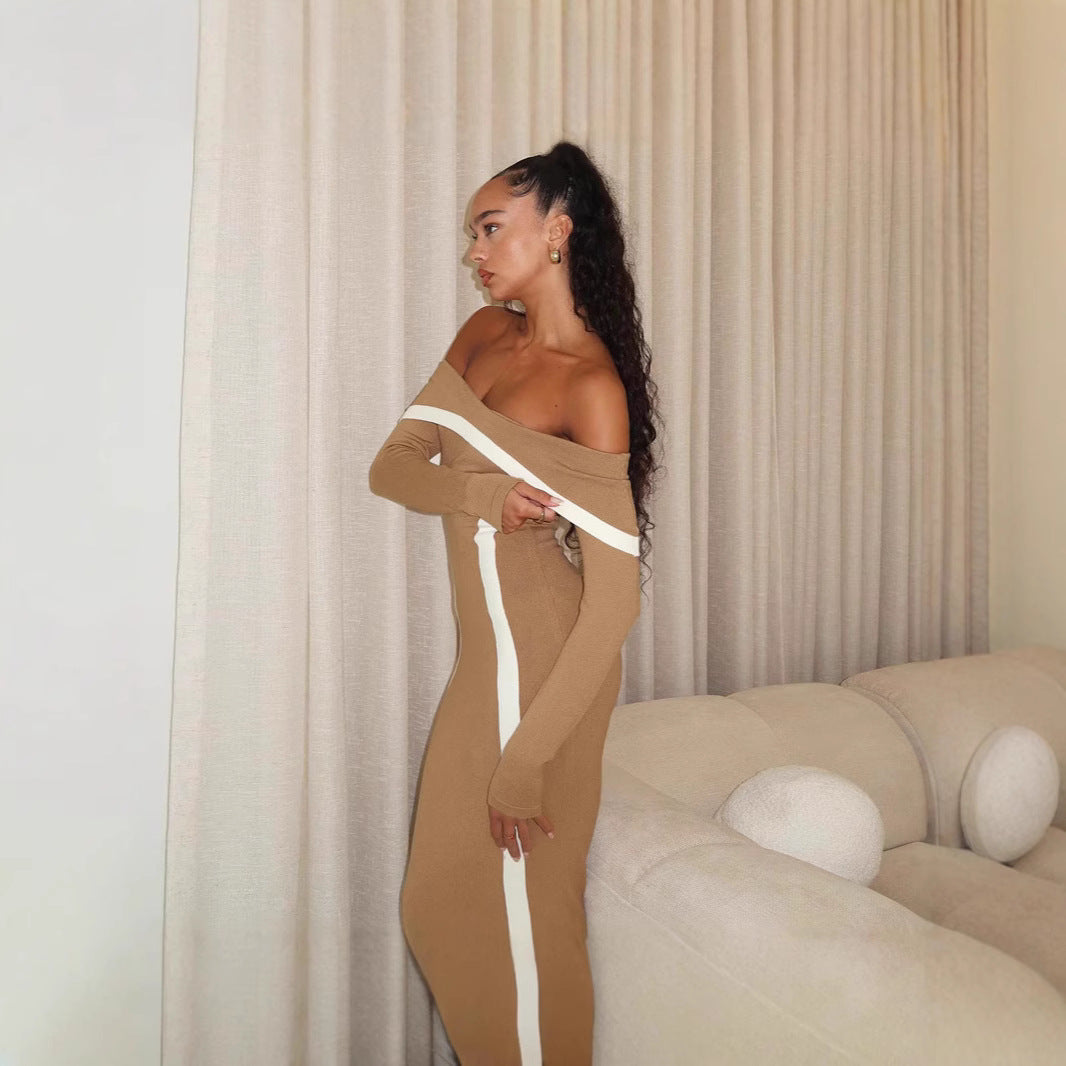 Women's Elegant Sexy Contrast Color Slim Fit Dresses