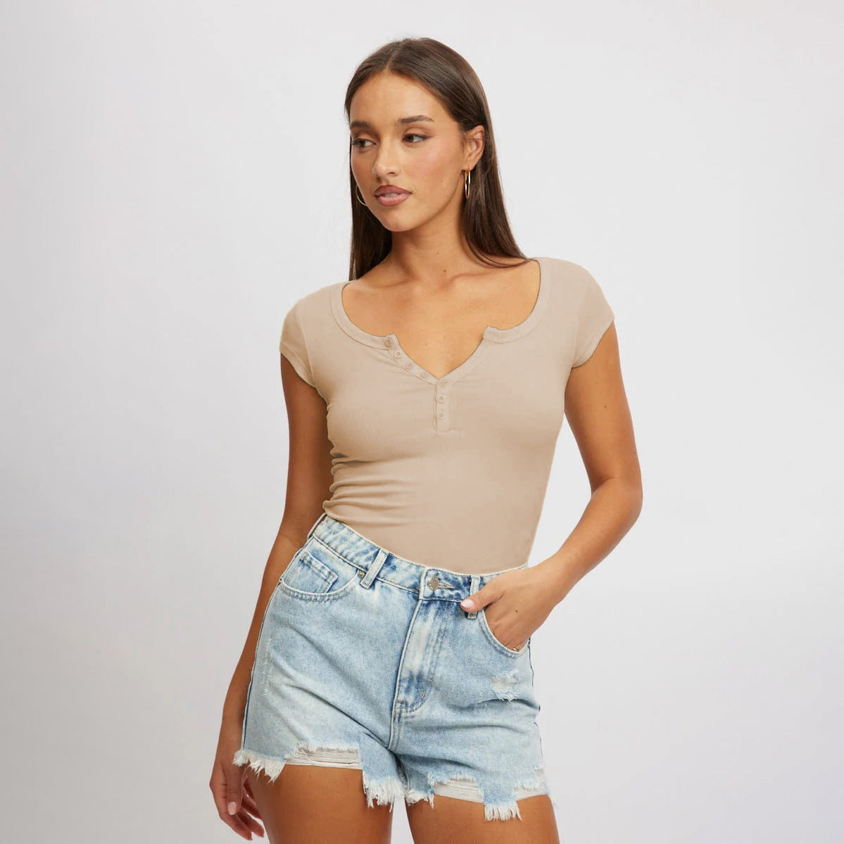 Solid Color Sleeveless Slim Fit Fashion Shorts