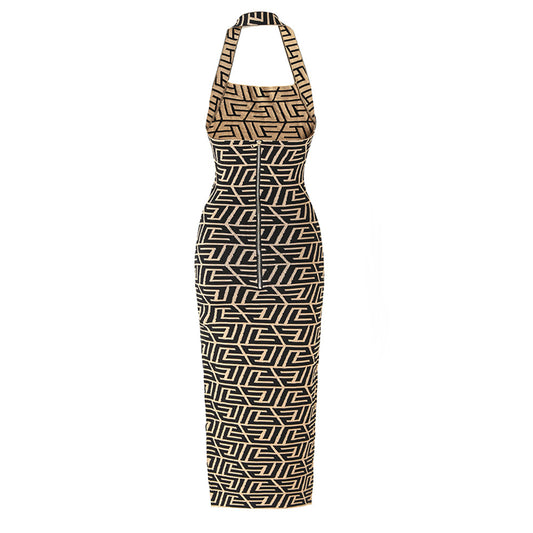 Sleeveless Halter Sexy Tube Knitted Long Dresses