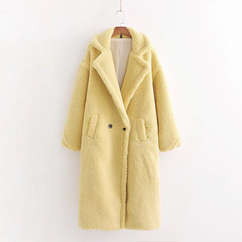 Women's Autumn Artificial Teddy Long-sleeved Thickened Thermal Coats