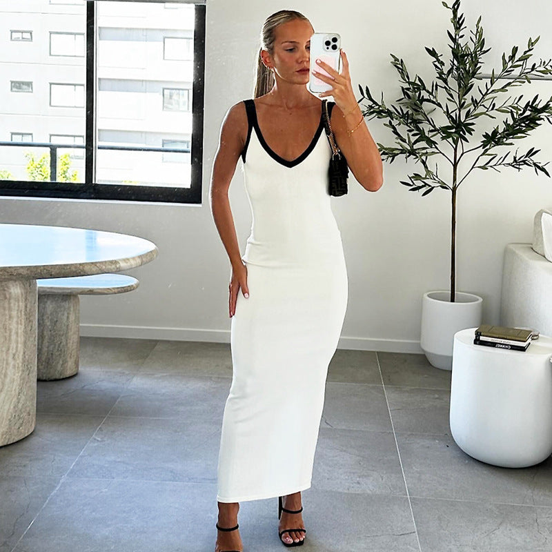 Women's Backless Slim Fit Hip Spaghetti Straps Skirts