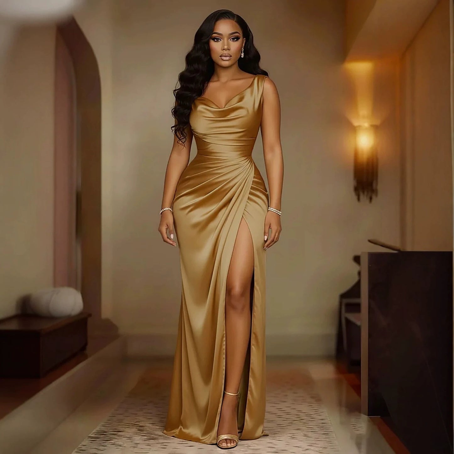 Summer Holiday Sleeveless Split High Waist Dress