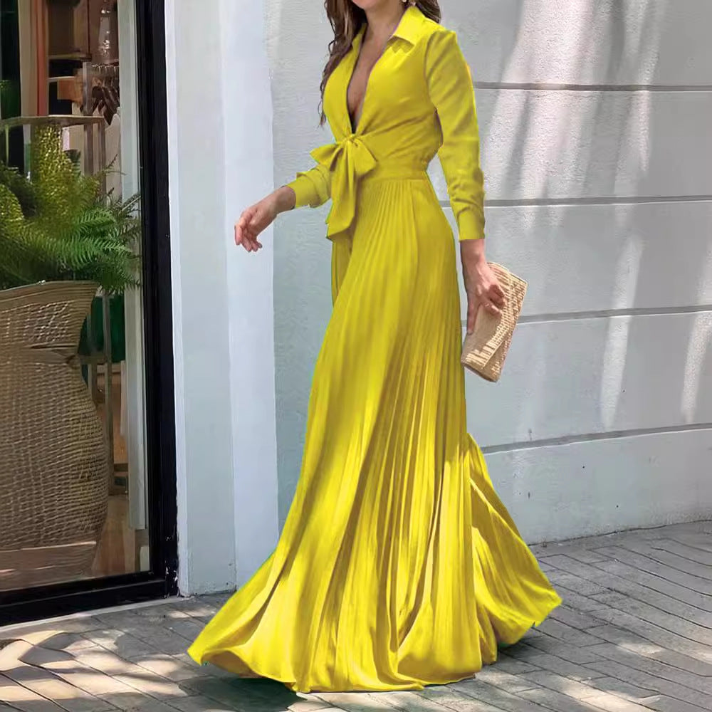 Women's Autumn Fashion Long Sleeve Lapel Loose Jumpsuits