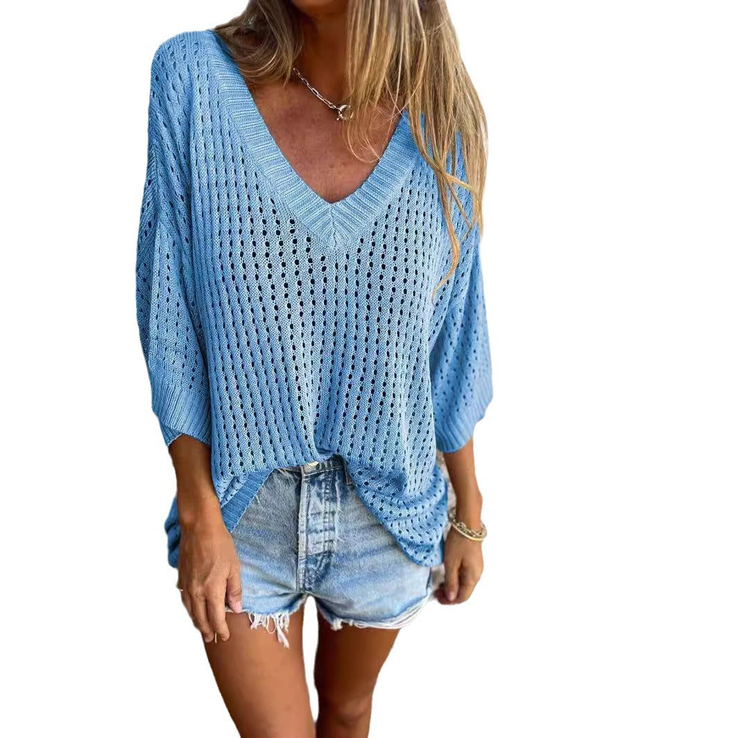 Hollow Out Outer Match Long-sleeved Idle Sweaters