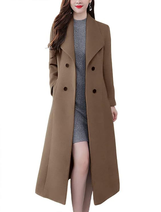 Woolen Thick Lapels Super Long Slim Coats