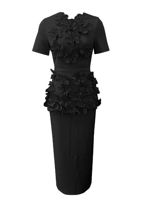 Flower Stitching Two-piece Round Neck Pullover Suits