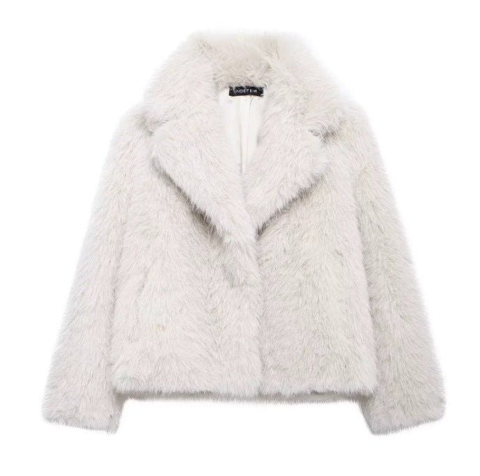 Women's Stylish Comfortable Artificial Fur Effect Coats