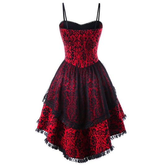 Women's Retro Lace Suspender Dress Fashion Wear Large Dresses