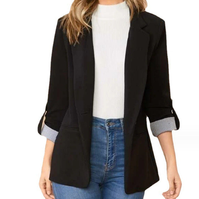 Comfortable New Fashion Stitching Lapel Graceful Blazers