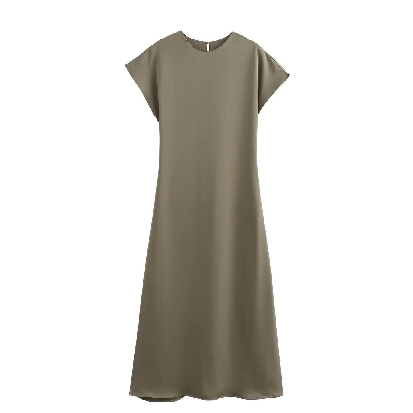 Women's Silk Satin Texture Solid Color Sleeveless Dresses